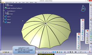 فیلم آموزش طراحی چتر در نرم افزار کتیا-catia v5r20