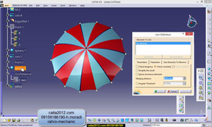 فیلم آموزش طراحی چتر در نرم افزار کتیا-catia v5r20