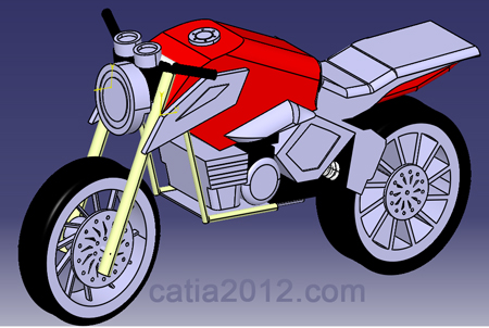 آموزش کتیا طراحی مدل  موتورسیکلت catia